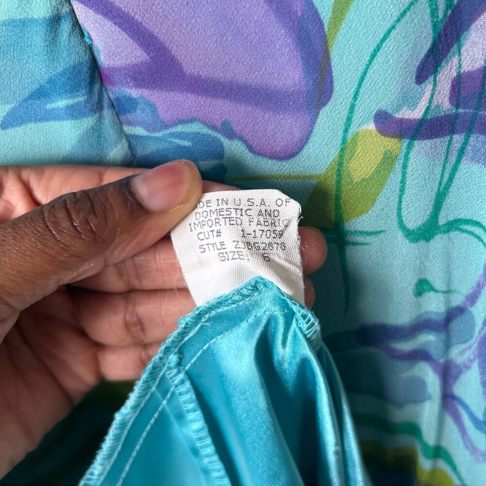 ❌SOLD❌ Vintage Y2k David Meister Floral 100% Silk Strapless Maxi Dress Size 6 - Picture 10 of 11